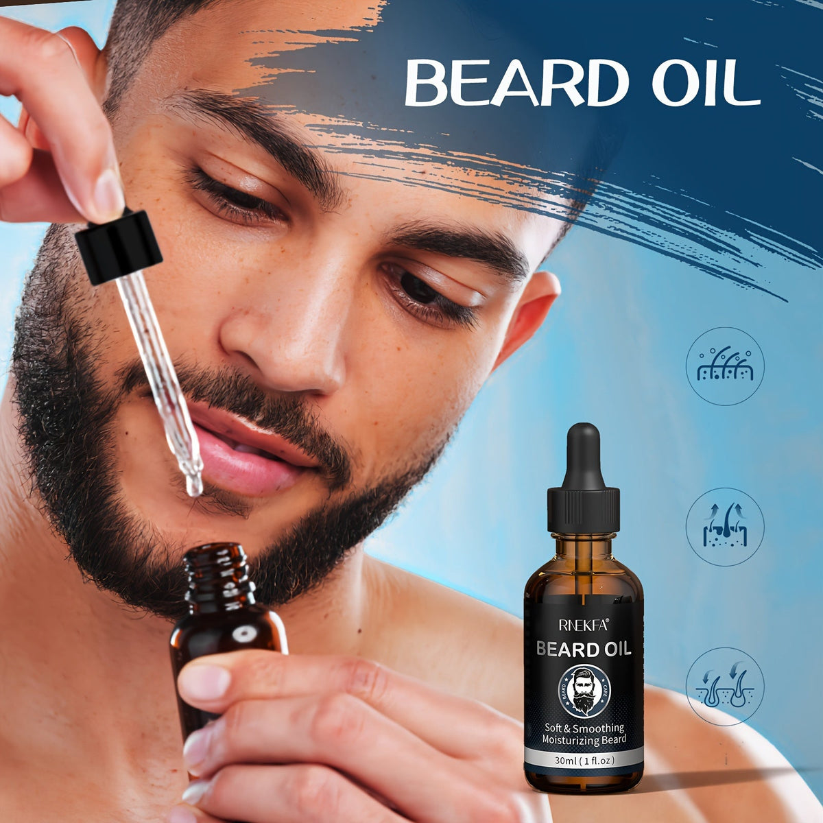 Kit grooming barbe — huile, baume et accessoires