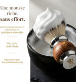 The Cambridge Cut Throat High-Quality Men's Shaving Brush, Wood and Stainless Steel, Synthetic Vegan Bristles