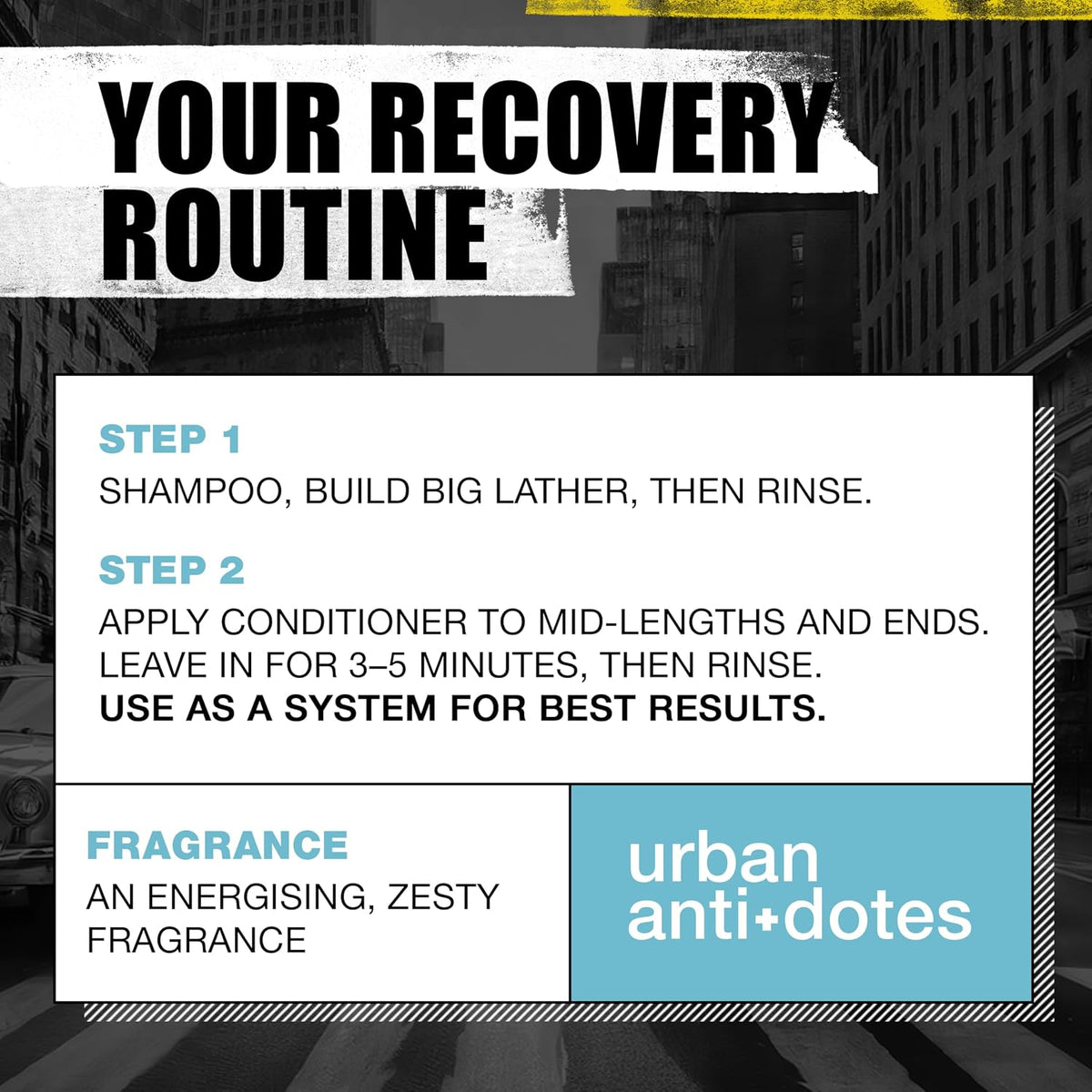 Bed Head Urban Anti-Dote Recovery Shampoo & Conditioner Duo Damage Level 2 (25.36Oz) by