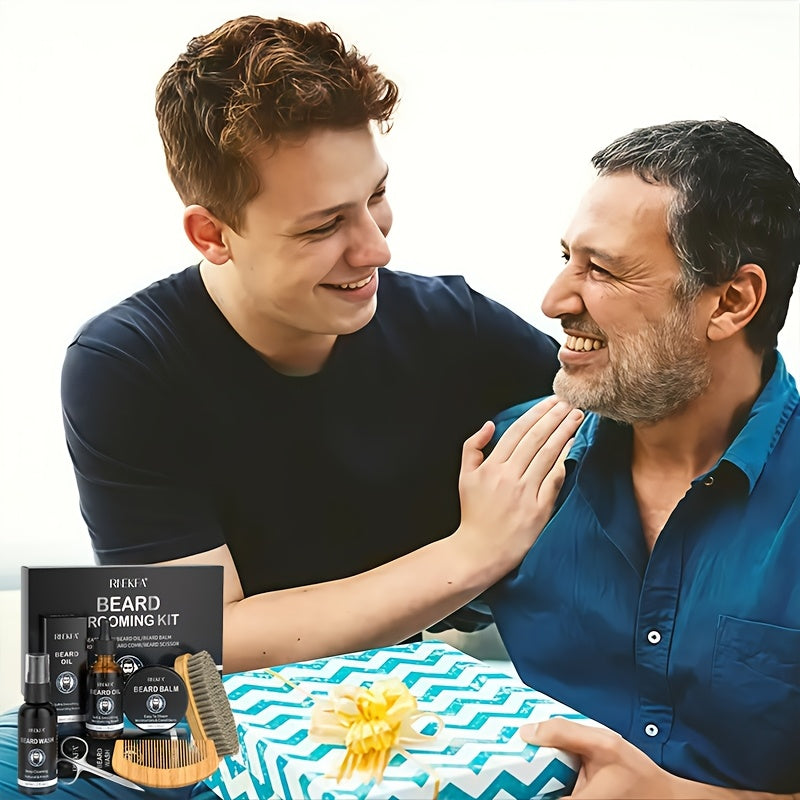 Kit grooming barbe — huile, baume et accessoires