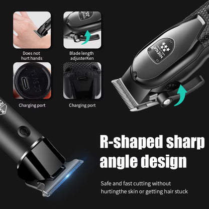 Hair Clipper Kit for Men Electric Shaver Hair Trimmer Professional Cutting Machine Hair Trimmer with LCD Digital Display