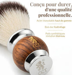The Cambridge Cut Throat High-Quality Men's Shaving Brush, Wood and Stainless Steel, Synthetic Vegan Bristles