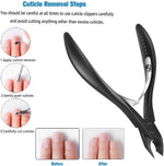 Cuticle Nippers - 1/2 Jaw - Professional Grade Stainless Steel Toenail Clippers, Double Spring Pliers. Manicure Pedicure Tool, FL-N301,BLACK