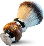 The Cambridge Cut Throat High-Quality Men's Shaving Brush, Wood and Stainless Steel, Synthetic Vegan Bristles