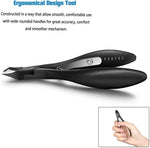 Cuticle Nippers - 1/2 Jaw - Professional Grade Stainless Steel Toenail Clippers, Double Spring Pliers. Manicure Pedicure Tool, FL-N301,BLACK