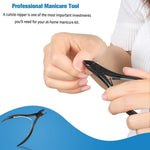 Cuticle Nippers - 1/2 Jaw - Professional Grade Stainless Steel Toenail Clippers, Double Spring Pliers. Manicure Pedicure Tool, FL-N301,BLACK