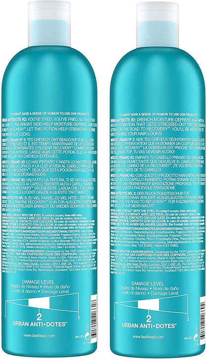 Bed Head Urban Anti-Dote Recovery Shampoo & Conditioner Duo Damage Level 2 (25.36Oz) by